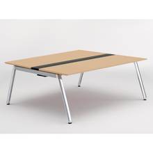 アフィーノ ワークベンチ JVB-1816GEPN-PX 両面タイプ 単独型 アルミミラー脚 W1800×D1600 ［天板：ホワイトオークM］