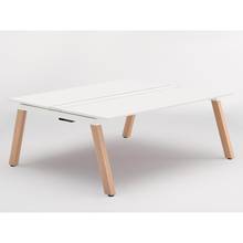 アフィーノ ワークベンチ JVB-1816GEWM1NS 両面タイプ 単独型 木製脚 W1800×D1600 ［天板：マットホワイト］