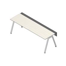 アフィーノ ワークベンチ JVB-2407GLPN-PH 片面タイプ 単独型 アルミミラー脚 W2400×D700 ［天板：アッシュドパインL］