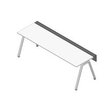 アフィーノ ワークベンチ JVB-2407GLPN-PL 片面タイプ 単独型 アルミミラー脚 W2400×D700 ［天板：ホワイトW］