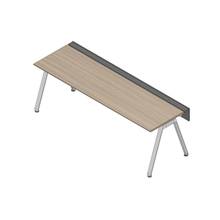 アフィーノ ワークベンチ JVB-2407GLPN-PM 片面タイプ 単独型 アルミミラー脚 W2400×D700 ［天板：アッシュドオークM］