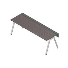 アフィーノ ワークベンチ JVB-2407GLPN-PR 片面タイプ 単独型 アルミミラー脚 W2400×D700 ［天板：アッシュドオークD］