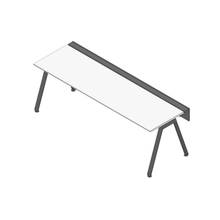 アフィーノ ワークベンチ JVB-2407GLTN-TL 片面タイプ 単独型 アルミ塗装脚 W2400×D700 ［天板：ホワイトW］