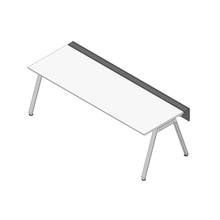 アフィーノ ワークベンチ JVB-2408GLPN-PL 片面タイプ 単独型 アルミミラー脚 W2400×D800 ［天板：ホワイトW］