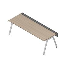 アフィーノ ワークベンチ JVB-2408GLPN-PM 片面タイプ 単独型 アルミミラー脚 W2400×D800 ［天板：アッシュドオークM］