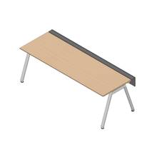 アフィーノ ワークベンチ JVB-2408GLPN-PX 片面タイプ 単独型 アルミミラー脚 W2400×D800 ［天板：ホワイトオークM］