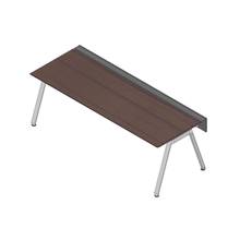 アフィーノ ワークベンチ JVB-2408GLPN-PY 片面タイプ 単独型 アルミミラー脚 W2400×D800 ［天板：ブラックウォールナットD］