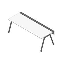 アフィーノ ワークベンチ JVB-2408GLTN-TL 片面タイプ 単独型 アルミ塗装脚 W2400×D800 ［天板：ホワイトW］