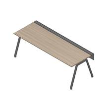 アフィーノ ワークベンチ JVB-2408GLTN-TM 片面タイプ 単独型 アルミ塗装脚 W2400×D800 ［天板：アッシュドオークM］