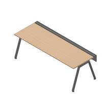 アフィーノ ワークベンチ JVB-2408GLTN-TX 片面タイプ 単独型 アルミ塗装脚 W2400×D800 ［天板：ホワイトオークM］