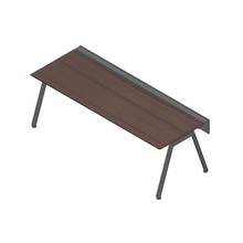 アフィーノ ワークベンチ JVB-2408GLTN-TY 片面タイプ 単独型 アルミ塗装脚 W2400×D800 ［天板：ブラックウォールナットD］