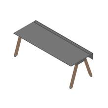 アフィーノ ワークベンチ JVB-2408GLWM1KM 片面タイプ 単独型 木製脚 W2400×D800 ［天板：マットブラック］