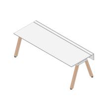 アフィーノ ワークベンチ JVB-2408GLWM1NS 片面タイプ 単独型 木製脚 W2400×D800 ［天板：マットホワイト］