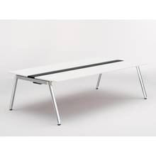 アフィーノ ワークベンチ JVB-2414GEPN-PL 両面タイプ 単独型 アルミミラー脚 W2400×D1400 ［天板：ホワイトW］