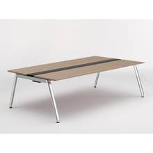 アフィーノ ワークベンチ JVB-2414GEPN-PM 両面タイプ 単独型 アルミミラー脚 W2400×D1400 ［天板：アッシュドオークM］