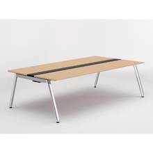 アフィーノ ワークベンチ JVB-2414GEPN-PX 両面タイプ 単独型 アルミミラー脚 W2400×D1400 ［天板：ホワイトオークM］