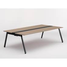 アフィーノ ワークベンチ JVB-2414GETN-TM 両面タイプ 単独型 アルミ塗装脚 W2400×D1400 ［天板：アッシュドオークM］