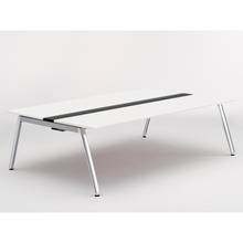 アフィーノ ワークベンチ JVB-2416GEPN-PL 両面タイプ 単独型 アルミミラー脚 W2400×D1600 ［天板：ホワイトW］