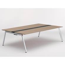 アフィーノ ワークベンチ JVB-2416GEPN-PM 両面タイプ 単独型 アルミミラー脚 W2400×D1600 ［天板：アッシュドオークM］