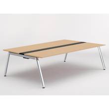 アフィーノ ワークベンチ JVB-2416GEPN-PX 両面タイプ 単独型 アルミミラー脚 W2400×D1600 ［天板：ホワイトオークM］