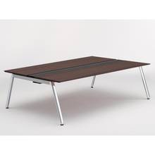 アフィーノ ワークベンチ JVB-2416GEPN-PY 両面タイプ 単独型 アルミミラー脚 W2400×D1600 ［天板：ブラックウォールナットD］