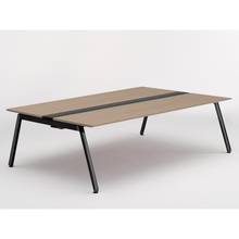 アフィーノ ワークベンチ JVB-2416GETN-TM 両面タイプ 単独型 アルミ塗装脚 W2400×D1600 ［天板：アッシュドオークM］