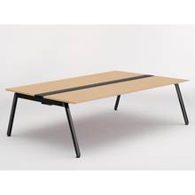 アフィーノ ワークベンチ JVB-2416GETN-TX 両面タイプ 単独型 アルミ塗装脚 W2400×D1600 ［天板：ホワイトオークM］