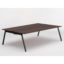 アフィーノ ワークベンチ JVB-2416GETN-TY 両面タイプ 単独型 アルミ塗装脚 W2400×D1600 ［天板：ブラックウォールナットD］