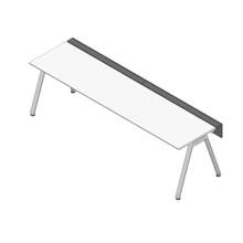 アフィーノ ワークベンチ JVB-2807GLPN-PL 片面タイプ 単独型 アルミミラー脚 W2800×D700 ［天板：ホワイトW］