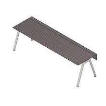 アフィーノ ワークベンチ JVB-2807GLPN-PR 片面タイプ 単独型 アルミミラー脚 W2800×D700 ［天板：アッシュドオークD］