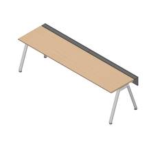 アフィーノ ワークベンチ JVB-2807GLPN-PX 片面タイプ 単独型 アルミミラー脚 W2800×D700 ［天板：ホワイトオークM］