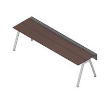 アフィーノ ワークベンチ JVB-2807GLPN-PY 片面タイプ 単独型 アルミミラー脚 W2800×D700 ［天板：ブラックウォールナットD］