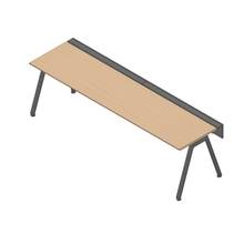 アフィーノ ワークベンチ JVB-2807GLTN-TX 片面タイプ 単独型 アルミ塗装脚 W2800×D700 ［天板：ホワイトオークM］