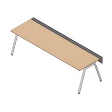 アフィーノ ワークベンチ JVB-2808GLPN-PX 片面タイプ 単独型 アルミミラー脚 W2800×D800 ［天板：ホワイトオークM］