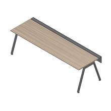 アフィーノ ワークベンチ JVB-2808GLTN-TM 片面タイプ 単独型 アルミ塗装脚 W2800×D800 ［天板：アッシュドオークM］