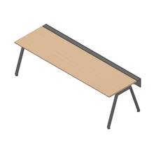 アフィーノ ワークベンチ JVB-2808GLTN-TX 片面タイプ 単独型 アルミ塗装脚 W2800×D800 ［天板：ホワイトオークM］