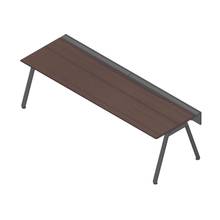 アフィーノ ワークベンチ JVB-2808GLTN-TY 片面タイプ 単独型 アルミ塗装脚 W2800×D800 ［天板：ブラックウォールナットD］