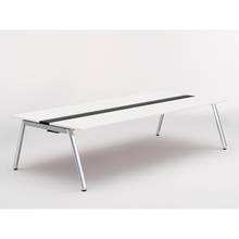 アフィーノ ワークベンチ JVB-2814GEPN-PL 両面タイプ 単独型 アルミミラー脚 W2800×D1400 ［天板：ホワイトW］