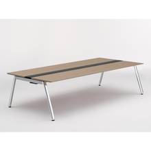 アフィーノ ワークベンチ JVB-2814GEPN-PM 両面タイプ 単独型 アルミミラー脚 W2800×D1400 ［天板：アッシュドオークM］