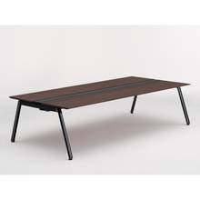 アフィーノ ワークベンチ JVB-2814GETN-TY 両面タイプ 単独型 アルミ塗装脚 W2800×D1400 ［天板：ブラックウォールナットD］