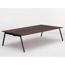 アフィーノ ワークベンチ JVB-2816GETN-TY 両面タイプ 単独型 アルミ塗装脚 W2800×D1600 ［天板：ブラックウォールナットD］