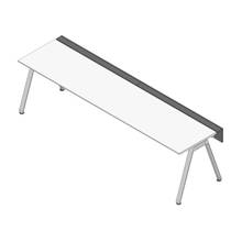 アフィーノ ワークベンチ JVB-3007GLPN-PL 片面タイプ 単独型 アルミミラー脚 W3000×D700 ［天板：ホワイトW］