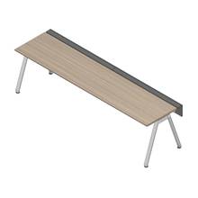 アフィーノ ワークベンチ JVB-3007GLPN-PM 片面タイプ 単独型 アルミミラー脚 W3000×D700 ［天板：アッシュドオークM］