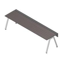 アフィーノ ワークベンチ JVB-3007GLPN-PR 片面タイプ 単独型 アルミミラー脚 W3000×D700 ［天板：アッシュドオークD］