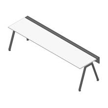 アフィーノ ワークベンチ JVB-3007GLTN-TL 片面タイプ 単独型 アルミ塗装脚 W3000×D700 ［天板：ホワイトW］