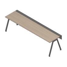 アフィーノ ワークベンチ JVB-3007GLTN-TM 片面タイプ 単独型 アルミ塗装脚 W3000×D700 ［天板：アッシュドオークM］