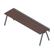 アフィーノ ワークベンチ JVB-3007GLTN-TY 片面タイプ 単独型 アルミ塗装脚 W3000×D700 ［天板：ブラックウォールナットD］