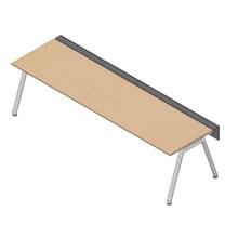 アフィーノ ワークベンチ JVB-3008GLPN-PX 片面タイプ 単独型 アルミミラー脚 W3000×D800 ［天板：ホワイトオークM］