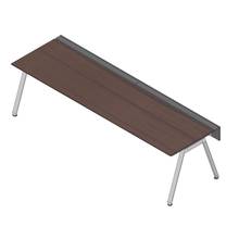 アフィーノ ワークベンチ JVB-3008GLPN-PY 片面タイプ 単独型 アルミミラー脚 W3000×D800 ［天板：ブラックウォールナットD］