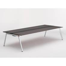 アフィーノ ワークベンチ JVB-3014GEPN-PR 両面タイプ 単独型 アルミミラー脚 W3000×D1400 ［天板：アッシュドオークD］